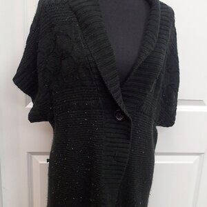 Faded Glory Black Short Sleeve Ladies Sweater Size Large